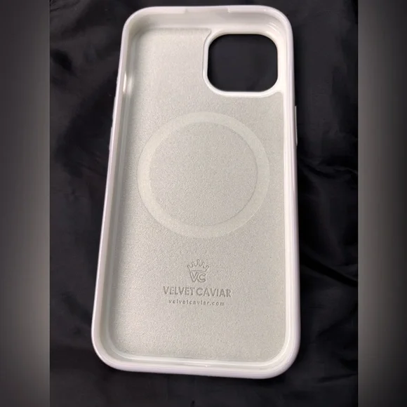 Velvet Caviar White Opal Leopard iPhone 15 Case w/ Grip Ring - Picture 7 of 7